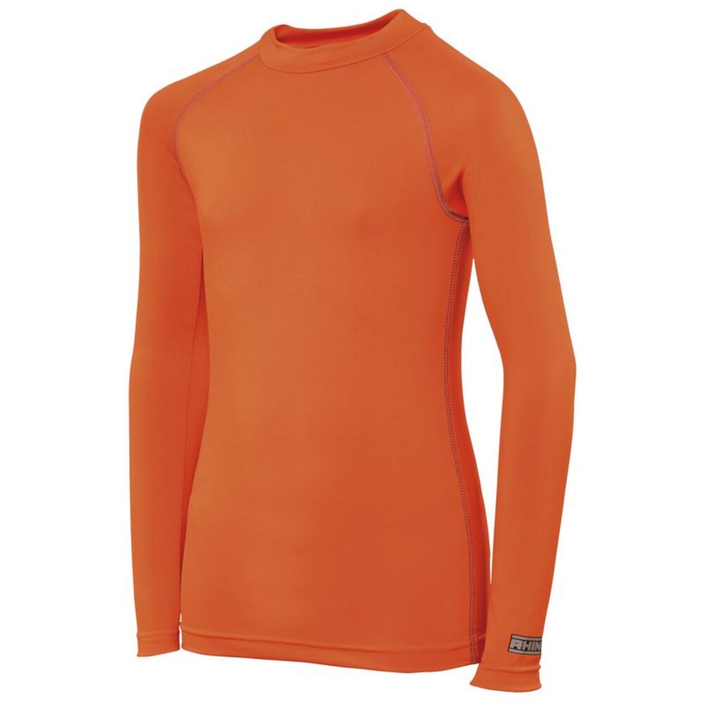 Rhino Childrens Big Boys Long Sleeve Thermal Underwear Base Layer Vest Top / Ora